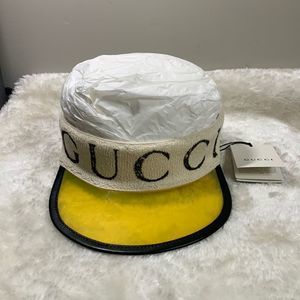 Gucci Yellow Vinyl Visor with Banded Handband